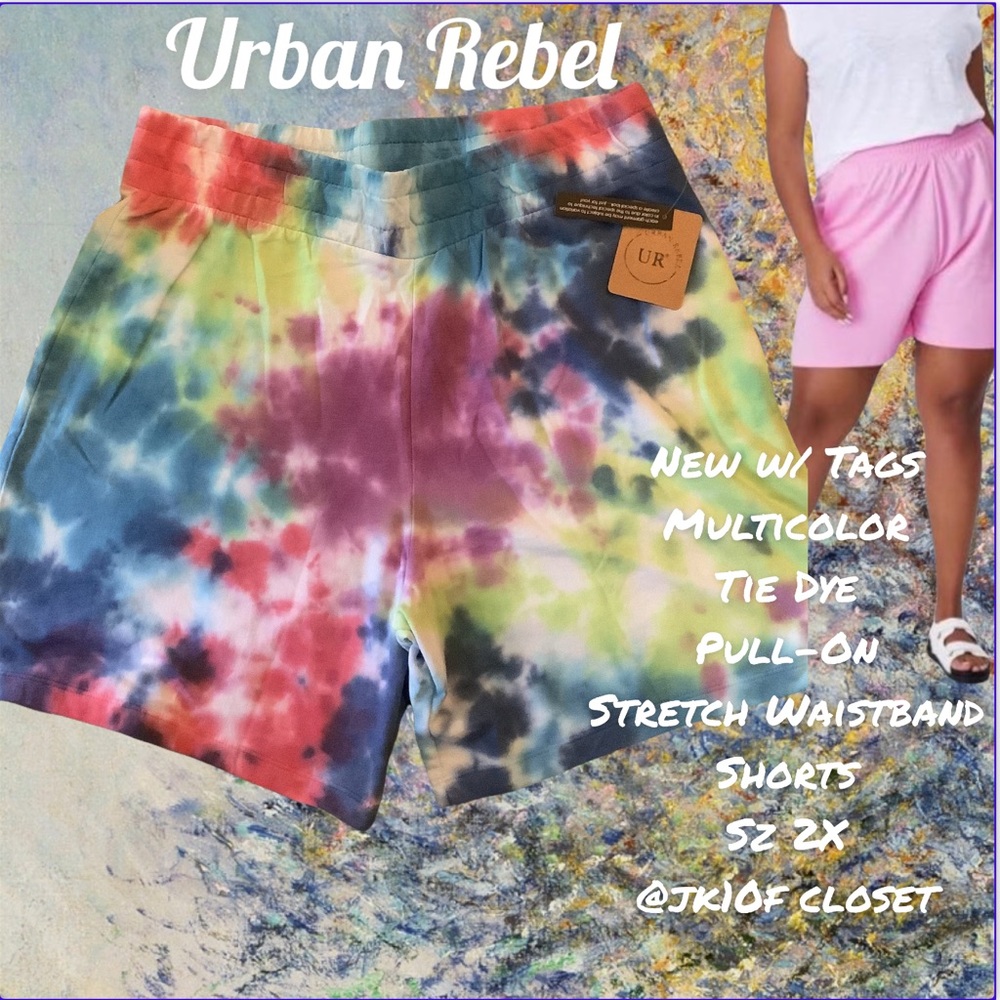 LOWEST🌺 NWT URBAN REBEL 2X TIE DYE STRETCH SHORTS